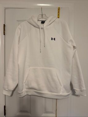Under Armour Women’s White Pullover Hoodie with Black Logo